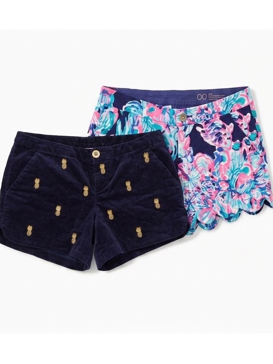 Lilly Pulitzer Pants - Lilly Pulitzer Bundle: Size 00 Buttercup & Pineapple Embroidered Shorts